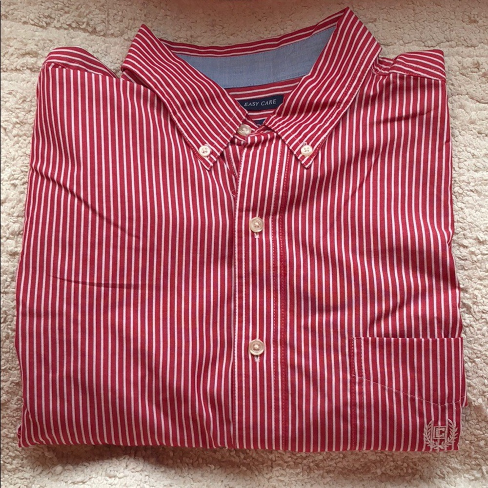 Red/white striped button down!